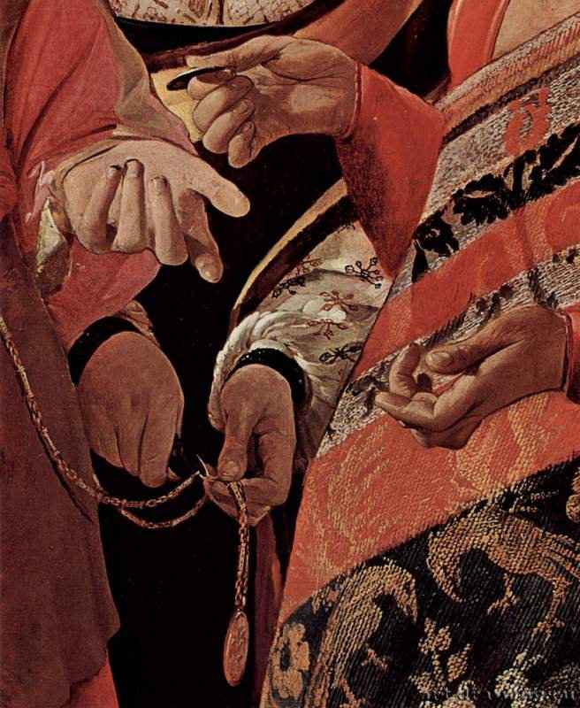 Хорошая судьба (У гадалки). Фрагмент. 1633-1639 - Холст, маслоБароккоФранцияНью-Йорк. Музей Метрополитен